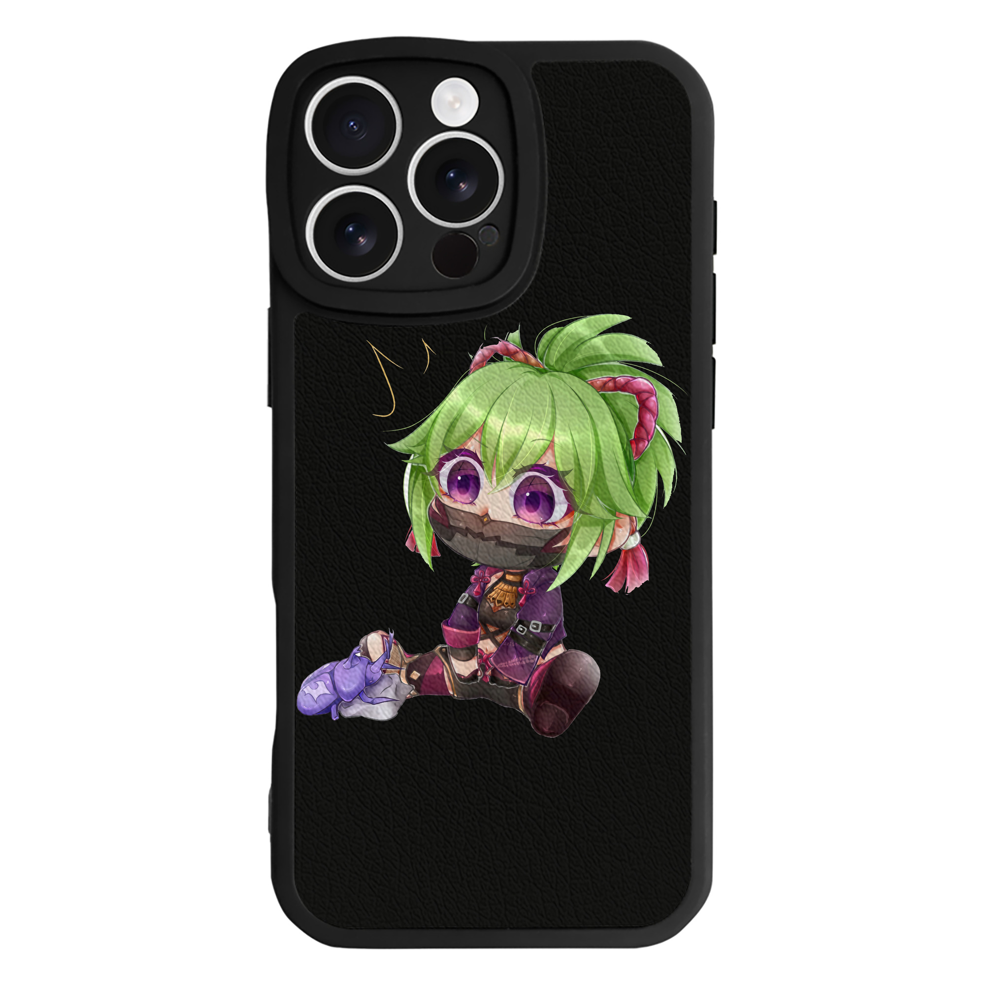 げんし神  久岐忍 くき しのぶ genshin Kuki Shinobu 【iPhone 16シリーズ対応】シリコンスマホケース（レザー調） 材質：シリコン